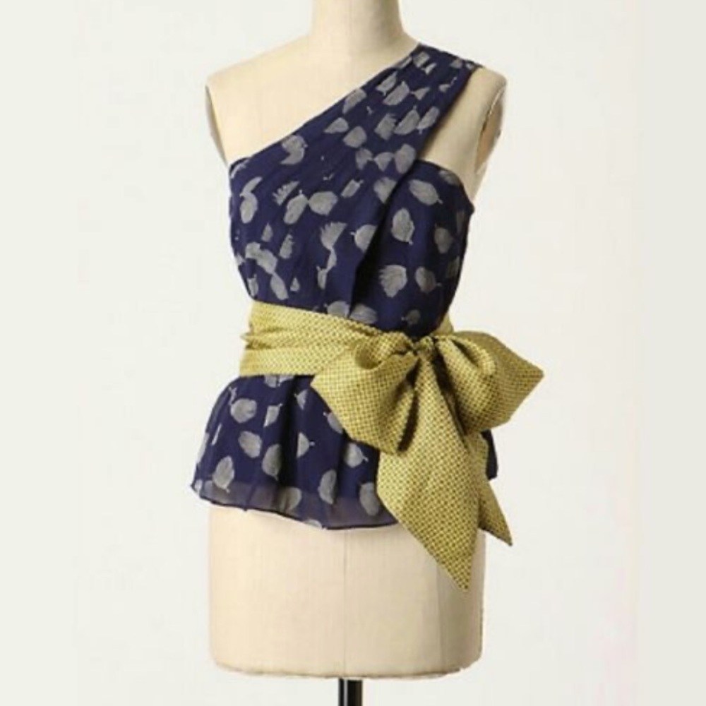 Anthro Fei One Shouldered Blouse